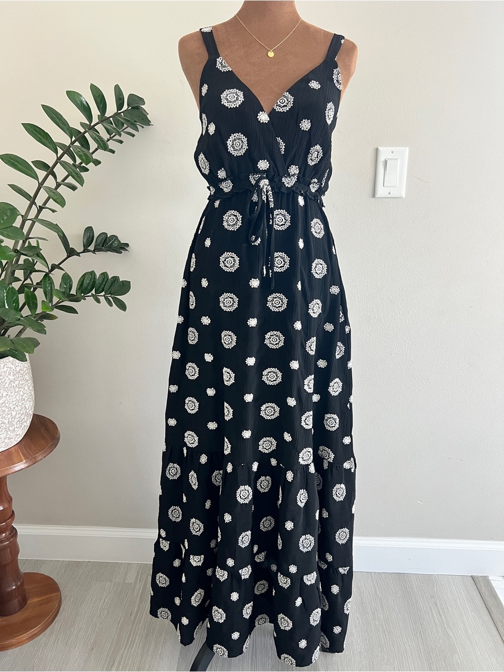 Speechless Black and White Floral Maxi Dress